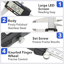 Digital Caliper Precise Measuring Tool, Vizbrite 6