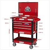 Sealey Heavy Duty 5 Drawer Tool Parts Trolley Lockable Top Mobile Workshop view 2