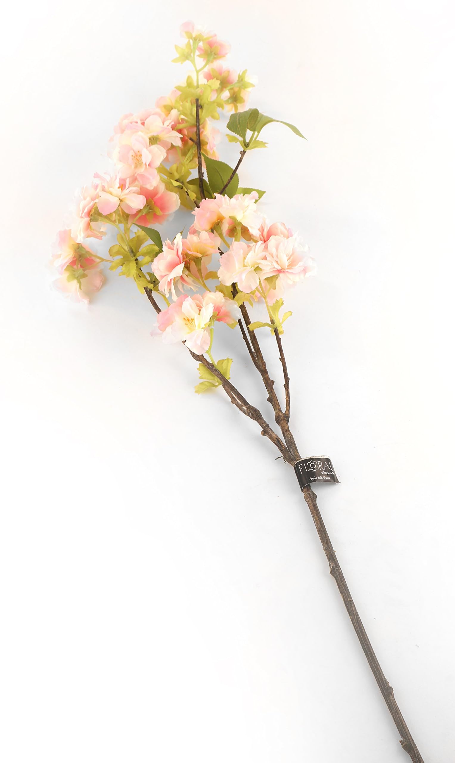Floral Elegance Artificial 80cm Single Stem Pink and White Japanese Cherry Blossom Flower