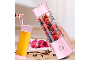 Toycol Portable Blender, Mini Personal Size Blenders for Smoothies and Shakes,Travel Juicer Cup Smoothie Maker with Updated 6 Blades USB Rechargeable Fruit Mixer with 4000mAh Battery16Oz Pink