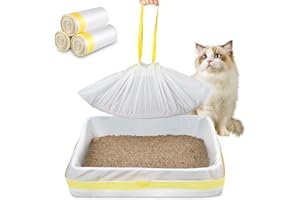 WJXWHSWX Jumbo Cat Litter Box Liners 37" x 18",30 Count Jumbo Extra Thick With 3 Mil Cat Waste Litter Bags Extra Heavy Duty Large Drawstring Kitty Litter Pan Bags For Pet Supplies