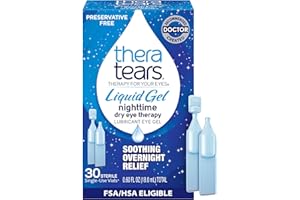 TheraTears Liquid Gel Nighttime Lubricating Eye Drops for Dry Eyes, Single-Use Vials, 30 Count