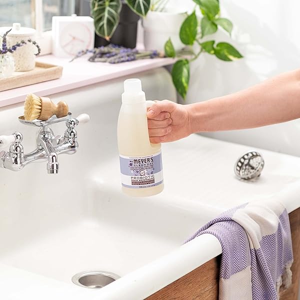 MRS. MEYER’S CLEAN DAY PROBIOTIC DRAIN MAINTENANCE LIQUID, LAVENDER, FRESHENS DISPOSALS AND DRAINS, 32 FL OZ