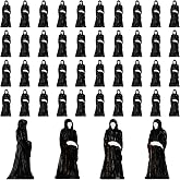 Exasinine 40 Pcs Mini Grim Reaper Figurines Halloween Horror Figurines | 40 Mini Resin Grim Reapers for Spooky Graveyard Scenes, Haunted Houses, Dioramas, Halloween Crafts and Tabletop Decor