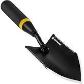 Kemaier Heavy Duty Garden Trowel, Hand Shovel Digging Tool | Dual-Sided Serrated Edge, Stainless Steel, Full Tang Handle, Sha
