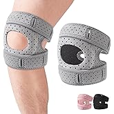 Knee Brace for women men Compression Sleeve with Silicone Padding, Joint Support Brace for Men and Women, Patella Stabilizer for Running, Exercise (Gray)