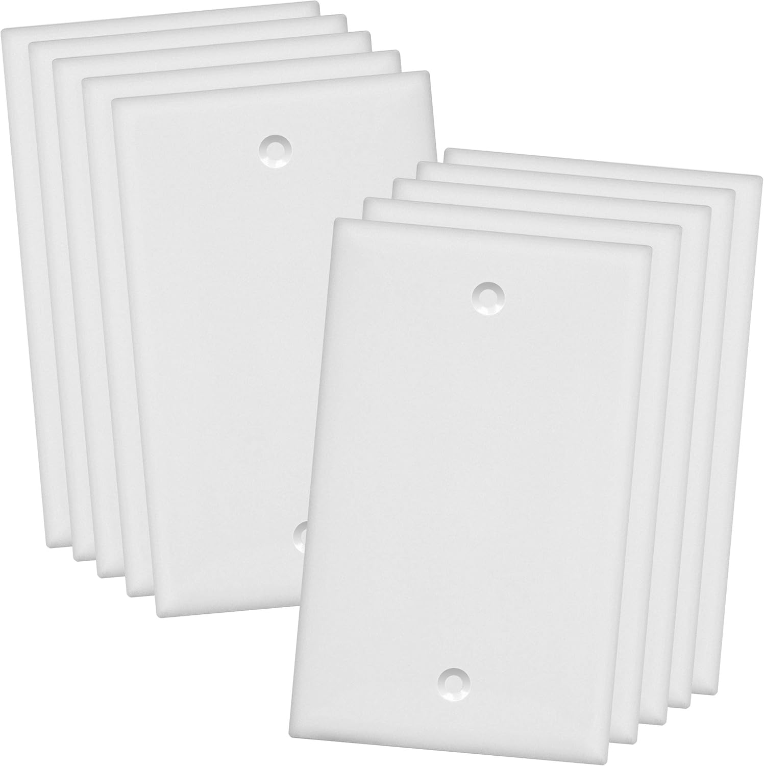 ENERLITES Blank Device Wall Plate, Size 1-Gang 4.50" x 2.76", Polycarbonate Thermoplastic, 8801-W-10PCS, White (10 Pack), 10: Industrial & Scientific