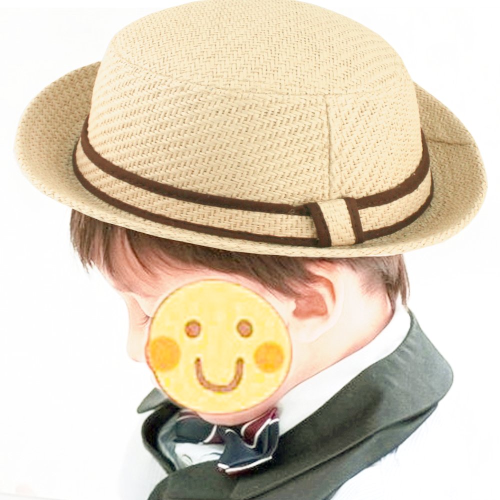 baby boy straw fedora hat