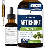 Selvaherb Artichoke Leaf Extract Drops for Liver Detox Cleanse & Repair, Milk Thistle 5-in-1 Natural Herbal Formula, Liver Health Support Supplment w/Dandelion Horsetail, High Absorbtion. 2oz
