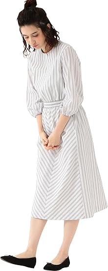 Amazon ユナイテッドアローズ グリーンレーベル リラクシング United Arrows Green Label Relaxing Kfc Tavii ストライプ キリカエ ワンピース 0100 White 01 Free ワンピース チュニック 通販