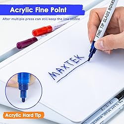 maxtek Dry Erase Markers Fine Tip, Glass Board