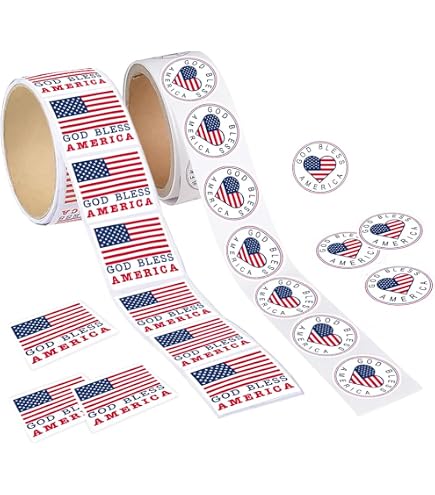 Support Our Veterans Aufkleber – Kleine US-Flagge Zum Bekleben – 5,1x3,8cm – 250 Stück Pro Rolle