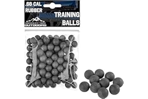 MIDDLETOWN OUTDOORS .68 Caliber Rubber Balls for Self Defense & Training, fits T4E HDR/Byrna SD - T4E .68 Cal, Black for Paintball Guns