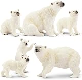 Toymany 6PCS Polar Bear Family Figurines Toy Realistic Arctic Animals Cub Cake view 9