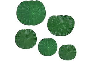 Abeillo 10Pcs Floating Lily Pads for Ponds - 5 Sizes Artificial Lotus Leaves, Realistic EVA Foam Decorative Pads for Pool, Fountain, Garden, Aquarium Decor
