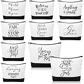 Sanwuta 10pcs International Women's Day Gifts for Women Inspirational Makeup Bags with Zipper Thank You Cosmetic Bags Gift for Coworkers Employee Volunteer (Classic)