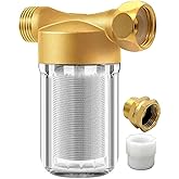 DR. LAWATER Reusable Brass Sediment Filter, 40 Micron Washing Machine Water Filter, for Washing Machine, Heater, RV, Garden, Impede Scale Protecting Appliances, Reduces Clothes Yellowing