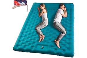 AKSOUL Sleeping Pad Camping Inflatable: Extra Thickness Double Persons Self Inflating Mat with Built-in Foot Pump, Lightweight Ultra-Wide Air Mattress with Pillow for Camping, Backpacking