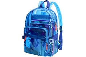 TINYAT Heavy Duty Transparent Clear backpack See Through Large Capacity Clear Bag for college, Concerts, Sports, Travel