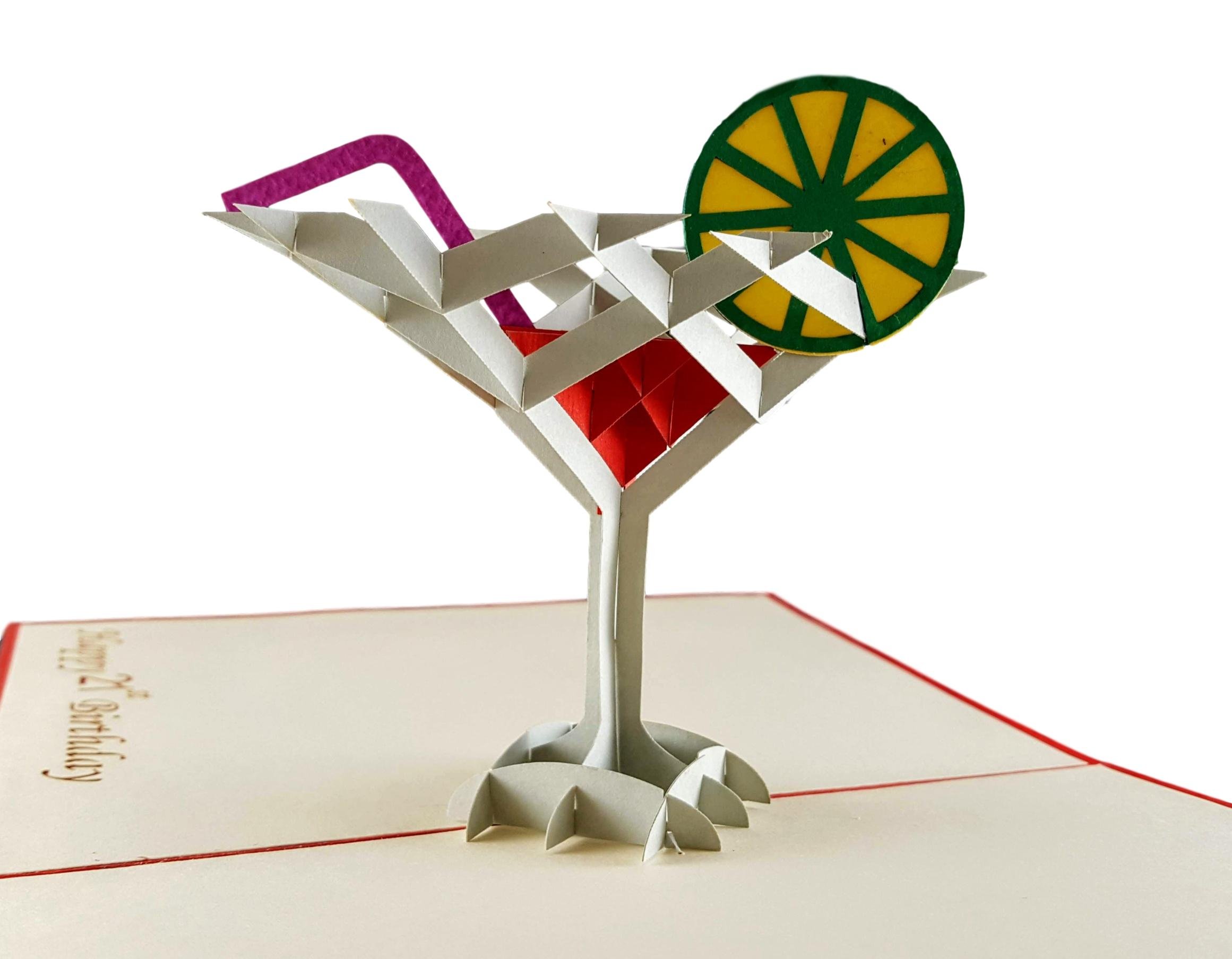 iGifts And Cards Happy 21st Birthday Cocktail Version 3D pop up card - Twenty-One, 21st Birthday Card For Her, Cheer, Awesome, Cute, Fun, Celebration, Congrats, Son, Daughter, BFF, Special Days — image 1