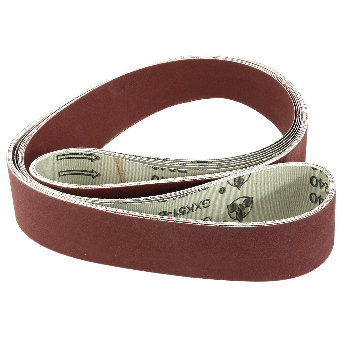 Sourcingmap 2-Inch x 72-Inch Aluminum Oxide Sanding Belt 240 Grits Sandpaper Lapped Joint for Belt Sander 6pcs