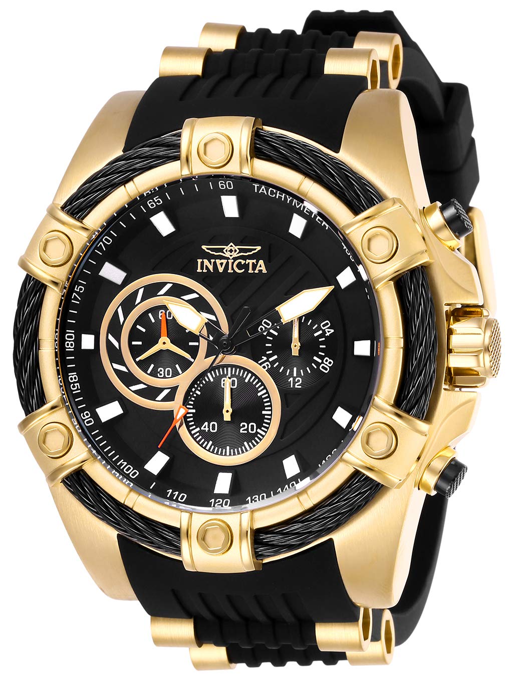 INVICTA Mens Chronograph Quartz Watch with Polyurethane Silicone Stainless Steel Strap 26818