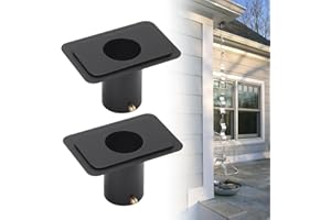 DIICCYO 2 Pack Rain Chain Gutter Adapter, Metal Finished Black Powder Coated Standard Gutter Adapter, Rain Chains for Gutters with Bolt, Rain Chain Installation for Rain Chain, Black