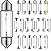 LOYIM 20 Pcs Xenon Festoon Light Bulb Clear Double Ended Festoon Bulb Marine Festoon Bulb 12V Standard Miniature 6411 Bulb fo