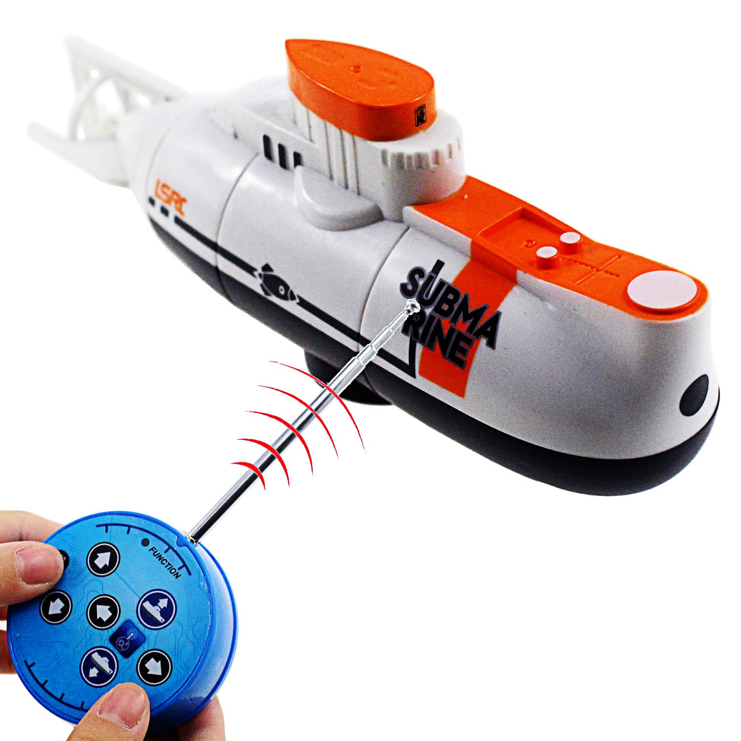 Escomdp RC Submarine Toy Radio Remote Control Boat Ship Electric Dive Fish Tank Water Tub Kids Birthday Gift (White)