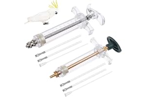 OBANGONG 2 Sets Hand Feeding Syringe for Birds, 20ml & 10ml, Plastic, Non-Sterile, 1 Count