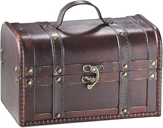 Kobolo Truhe SAN Pedro aus braunem Holz mit Metall- und