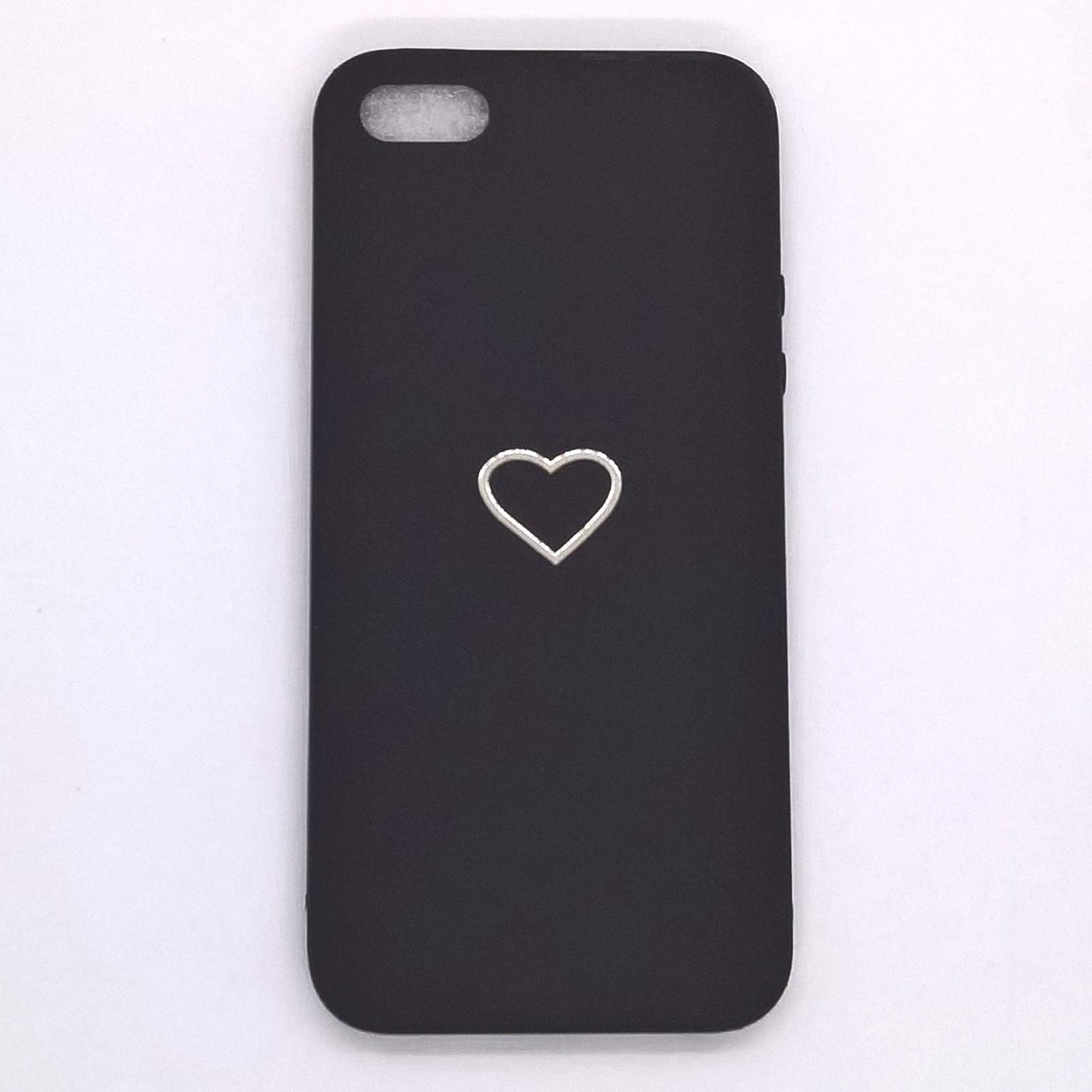 Apple iPhone 5s Case, iPhone 5 Cover Metallic Cute Sweet Heart Slim TPU Soft Phone Case Back Cover for iPhone SE 5s 5