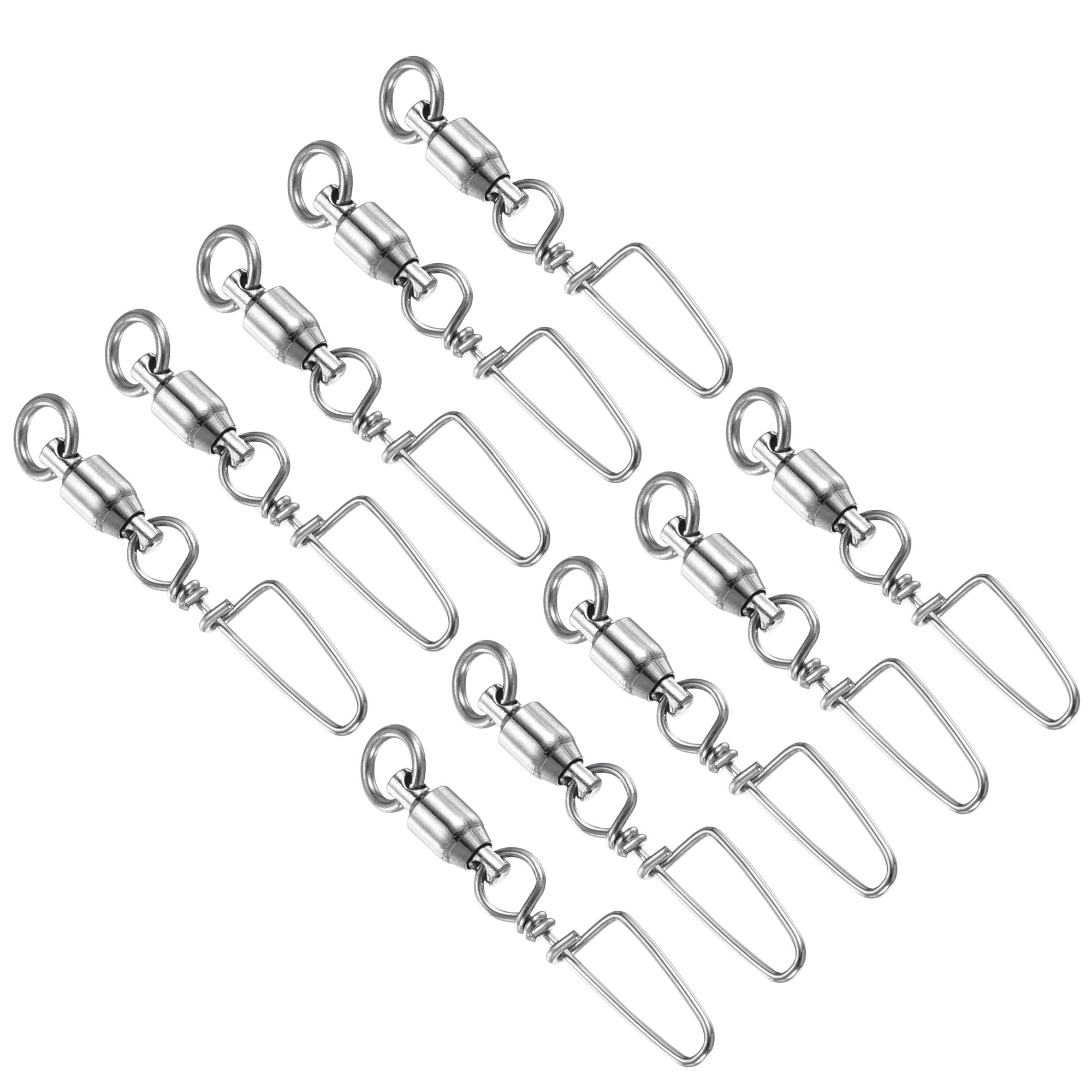 PATIKIL Fishing Snap Swivels, 40Pcs 15LBS Stainless Steel Ball Bearing Tackle for Saltwater Freshwater Fishing