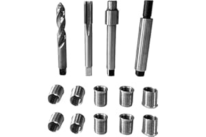 BZBMGMO M10 X 1.25 Thread Repair Kit ，Spark Plug Repair Short Tooling KIT，Particularly Suitable for Timing Belt Tensioner，Crankcase ，Drain and Glow Plug Thread Repair