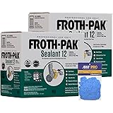 Froth-Pak 12 Spray Foam Sealant Kit, 3ft Hose, 2-Pack. Low GWP Formula. Seals Cavities, Penetrations & Gaps Up to 4" Wide. Yi