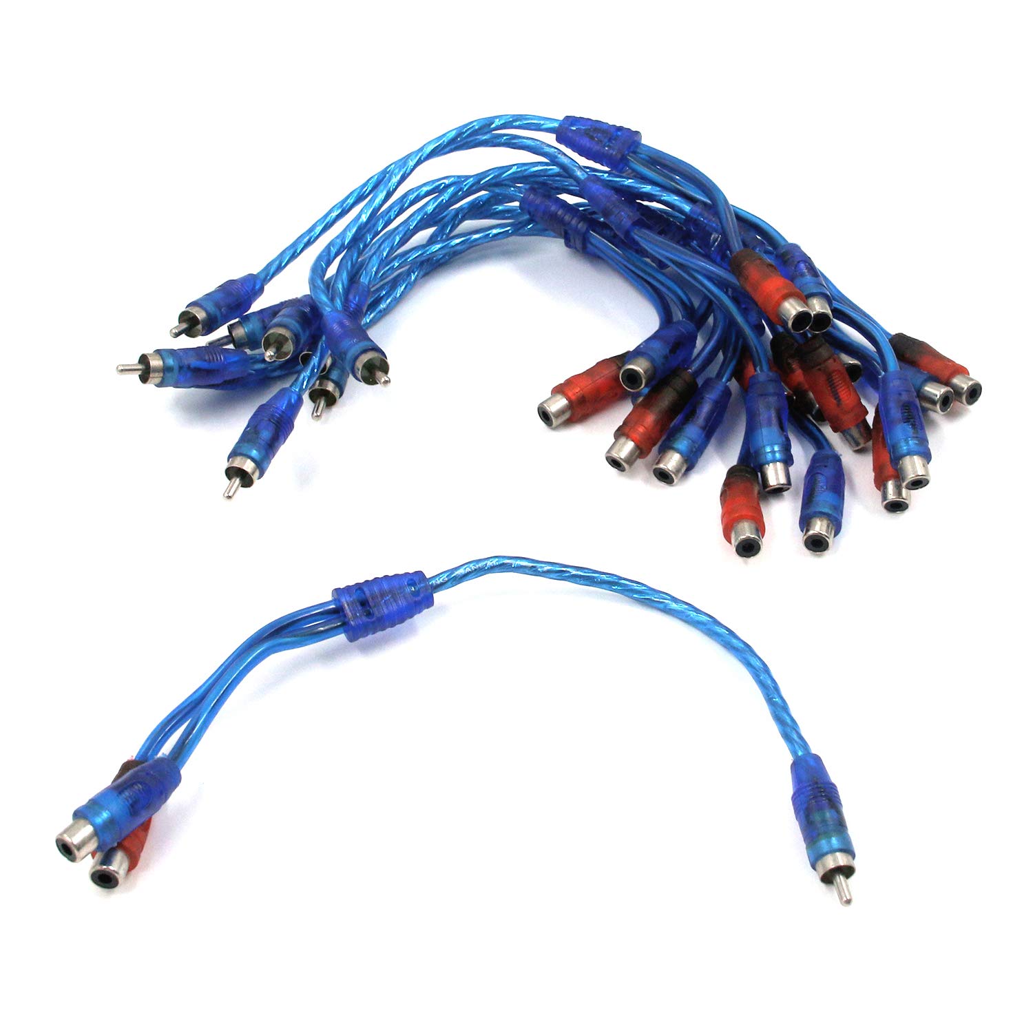 Antrader 1 Male to 2 Female RCA Y Splitter Cable Car Audio Adapter Wire