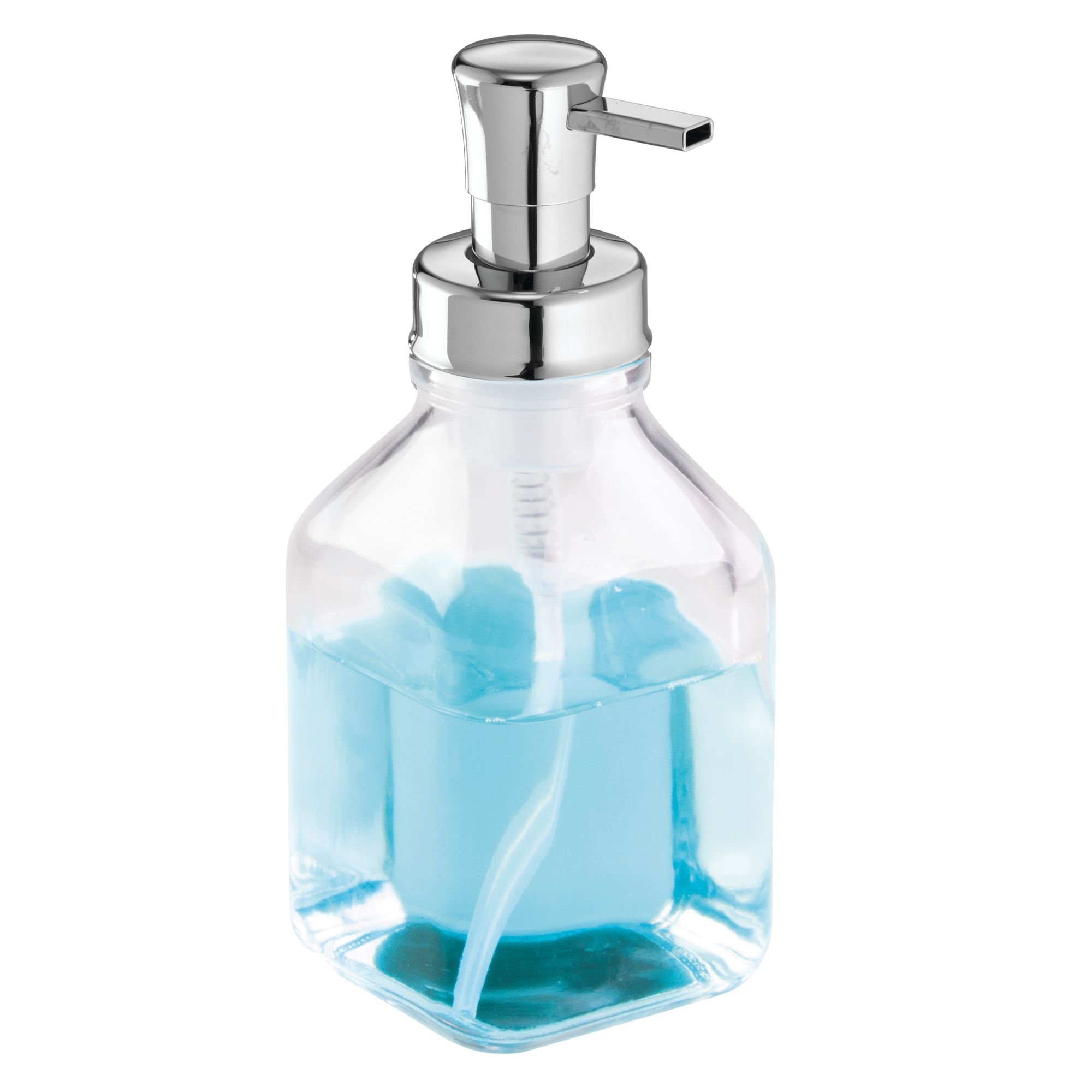 iDesign Cora Glass Foaming Soap Pump Dispenser Holds 18.7 oz. for