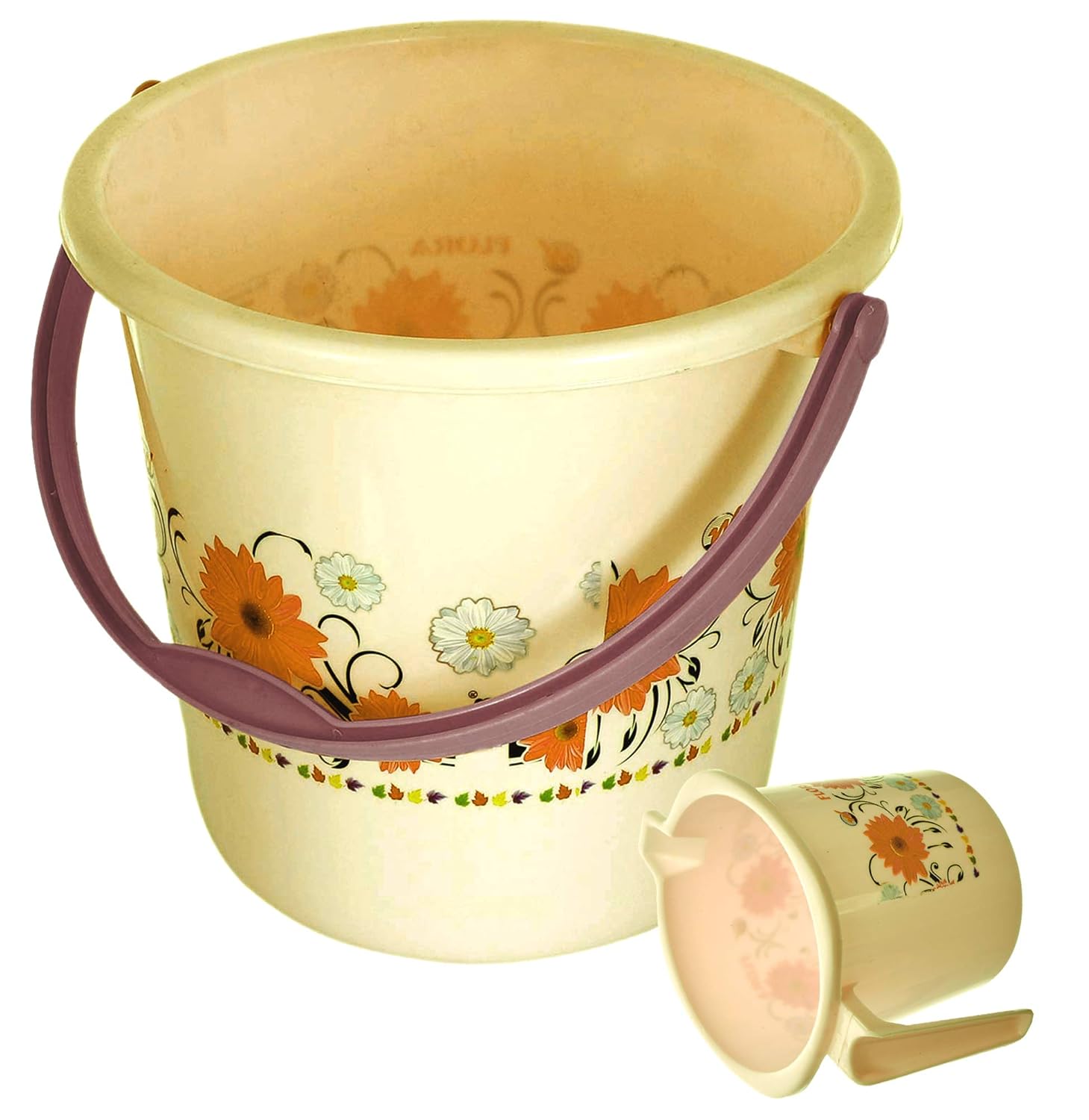 Kuber Industries 2 Pieces Unbreakable Virgin Plastic Bathroom Bucket