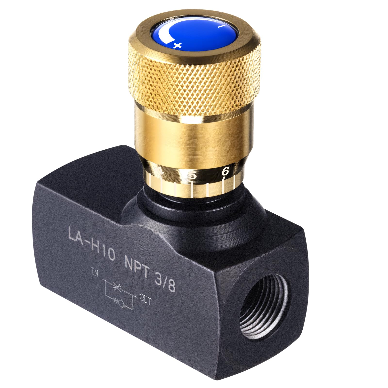Photo 1 of Pelopy 3/8 Inch Npt Ports Hydraulic Flow Control Needle Valve Single Direction Carbon Steel Hydraulic