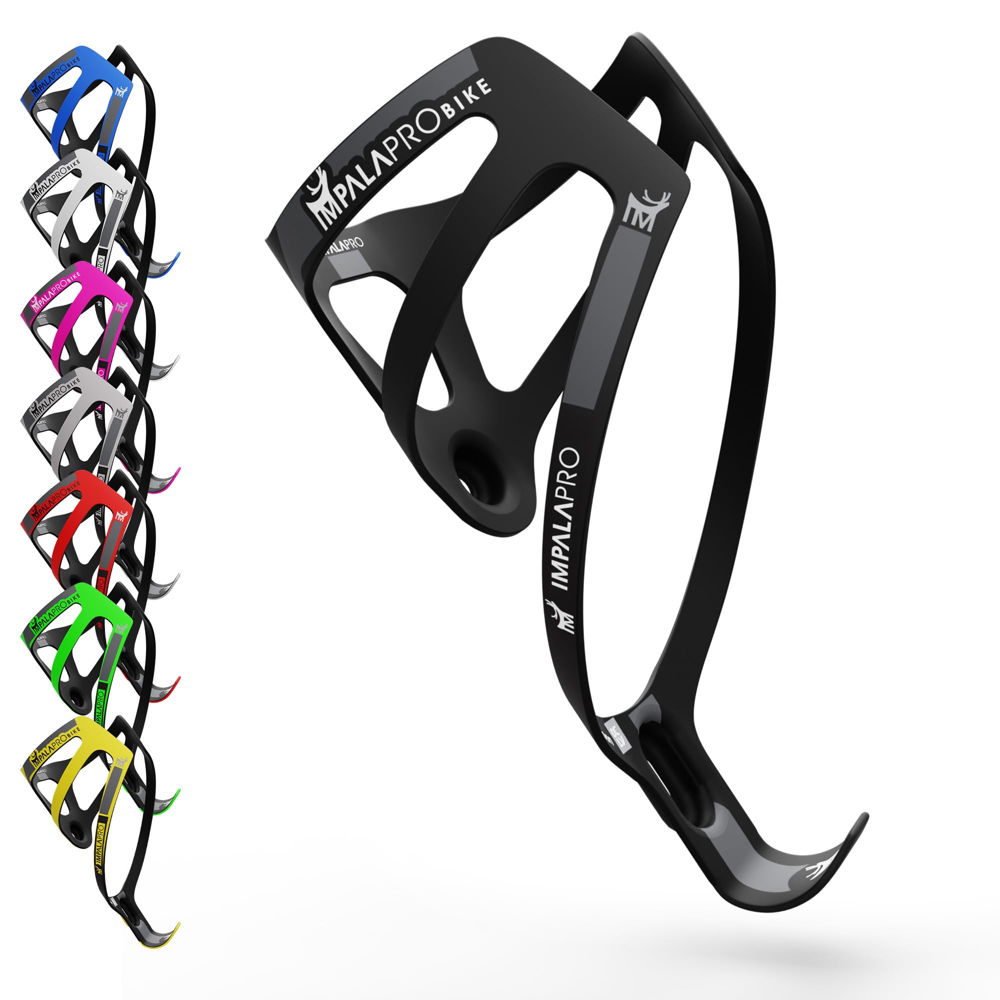 IMPALAPRO Ultralight Full Carbon Bottle Cage 18gr - Bike Bottle Holder - Bike Drinks Holder - Carbon Bottle Cages for Road Bikes and Mountain Bike (Black)