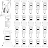 Lemecima 50 Pieces Double Sided Sign Clip, Clear Retail Merchandising Signs Display Tags, Plastic Sign Holder Rotatable Pop Clip-on Promotion Clips Stand for Label, Basket, Business Cards