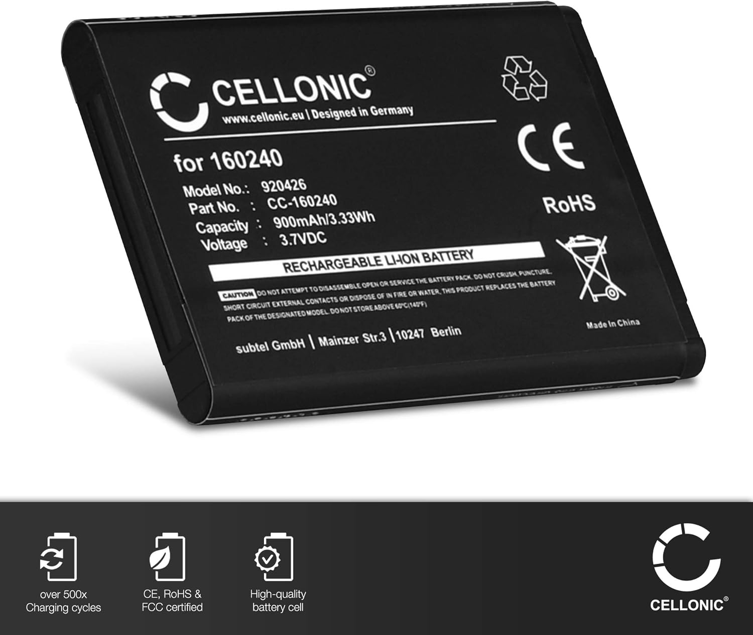 CELLONIC 1x Battery for Headset/Headphone Compatible with SteelSeries Arctis Pro Wireless, Siberia 800, Siberia 840, 160240 - Image 3