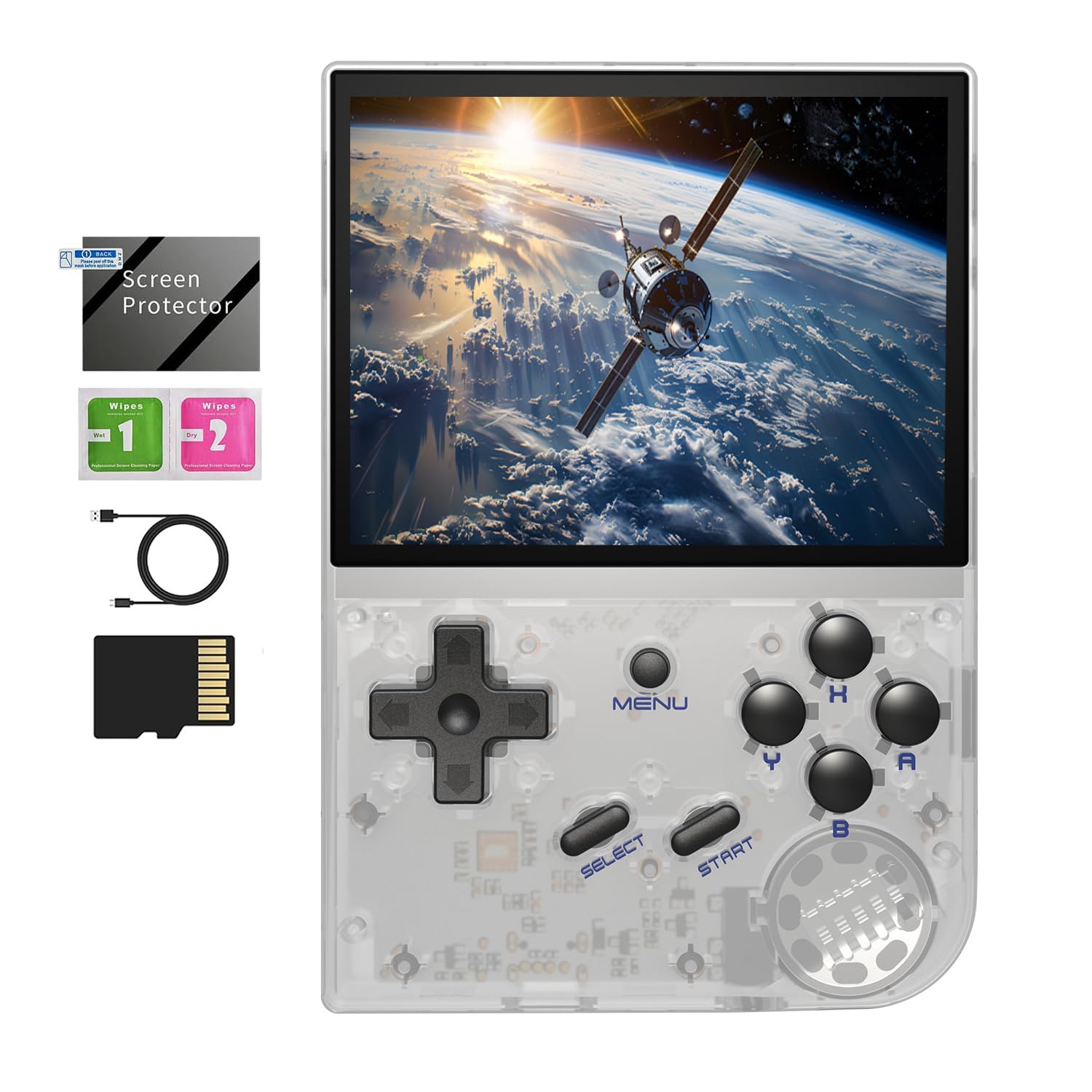 Photo 1 of ***FOR PARTS ONLY /NON-FUNCTIONAL*** RG35XX 2024 Retro Gaming Consoles with 64GB Card rg35xx Handheld Game Console 3.5 inch IPS Screen Linux System Classic Emulator Hand Held Gaming Console Support HD TV Output White