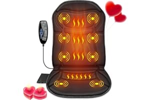 CuPiLo Back Massager Chair Pad,Massage Seat Cushion, Back Massager with Heat, 4 Vibration Intensities & 2 Heat Levels,Electric Back Massager Pain Relief,Body Massager,Gifts for Men,Women