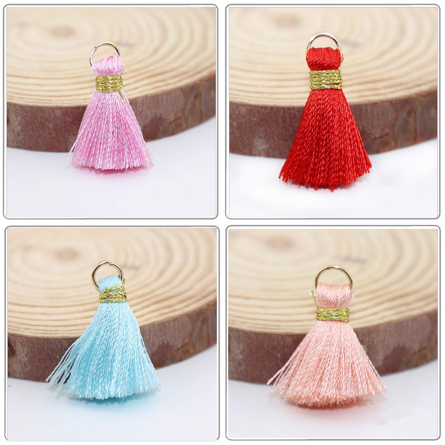 2 cm Weiche Handgemachte Seidenseide Mini Quaste Ohrring