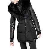 Rudsak Grace Puffer Jacket BLACK W/ BLACK FUR SIZE XS