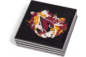 The Memory Company Officially Licensed NFL - Arizona Cardinals 4-Pack Team Logo Ceramic Blast Coaster Set