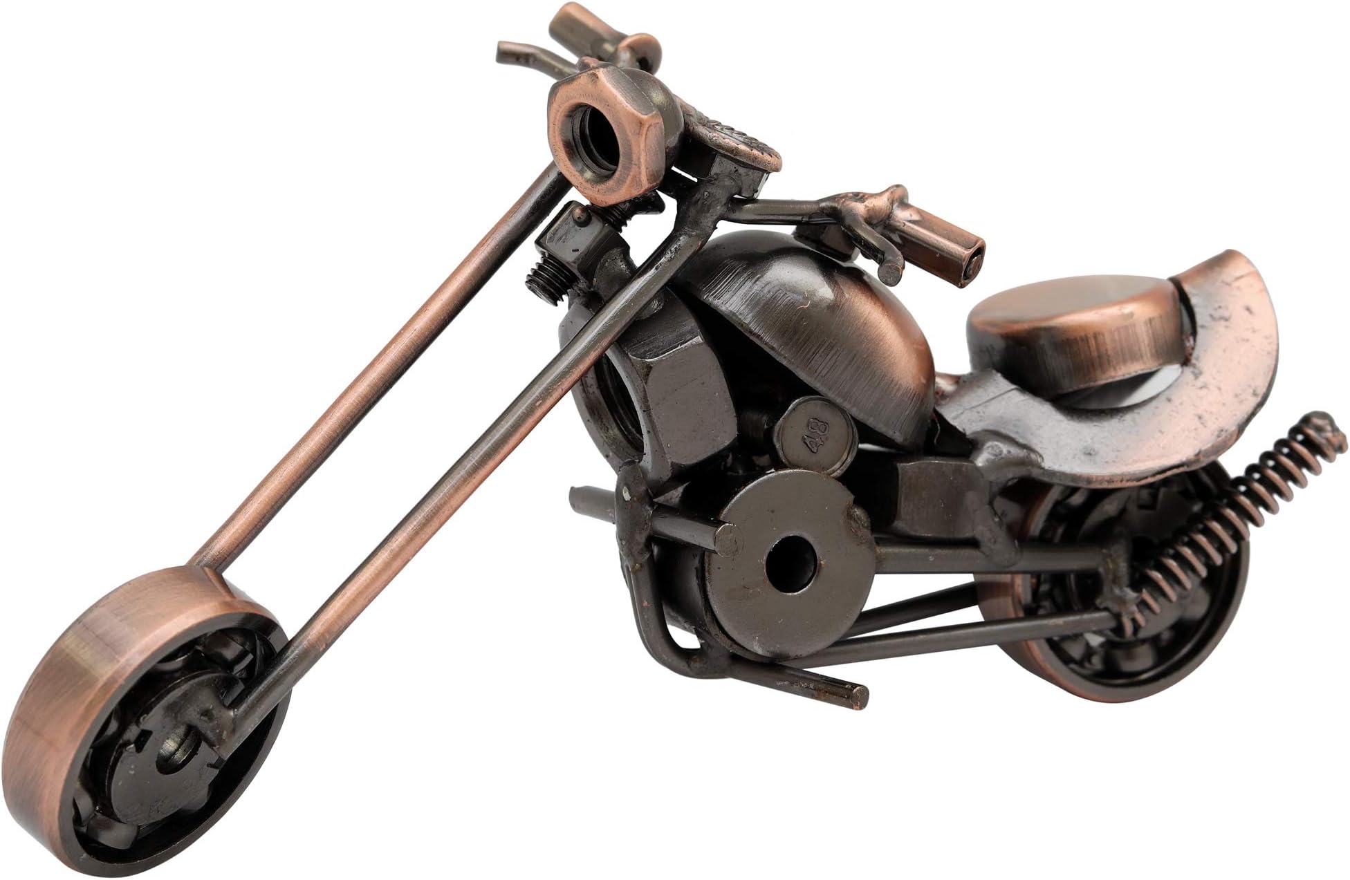 DAISYLIFE™ Classic Vintage Metal Motor Bike Figurines, Small Tabletop Office Desc Show Pieces, Antique Metallic Motorcycle Showpieces, 14 cm Long (Style 2)
