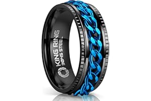 King Ring 8mm Super Spinner Rings – Second Edition of Premium Stainless Steel Fidget Rings for Men & Women – Designed in USA