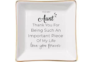 COZITED Aunt Gifts from Niece, To My Aunt Jewelry Dish Trinket Tray, Auntie Birthday Gifts for Aunt Christmas Mother's Day Valentines Gift from Nephew